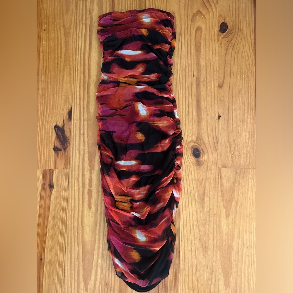 See You Monday Strapless Multicolor Dress